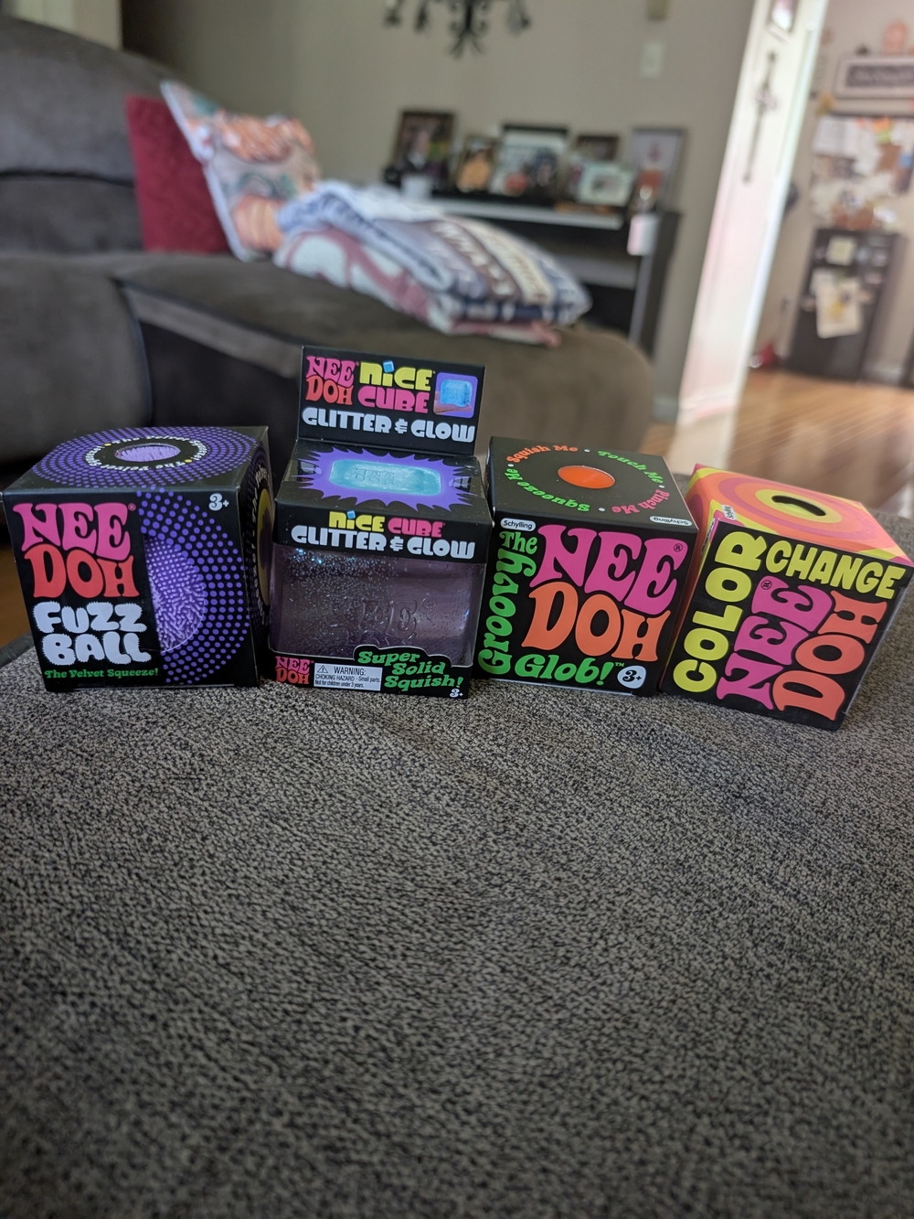 NeeDoH Fuzz Ball, Glitter & Glow, Groovy Glob& Color Change